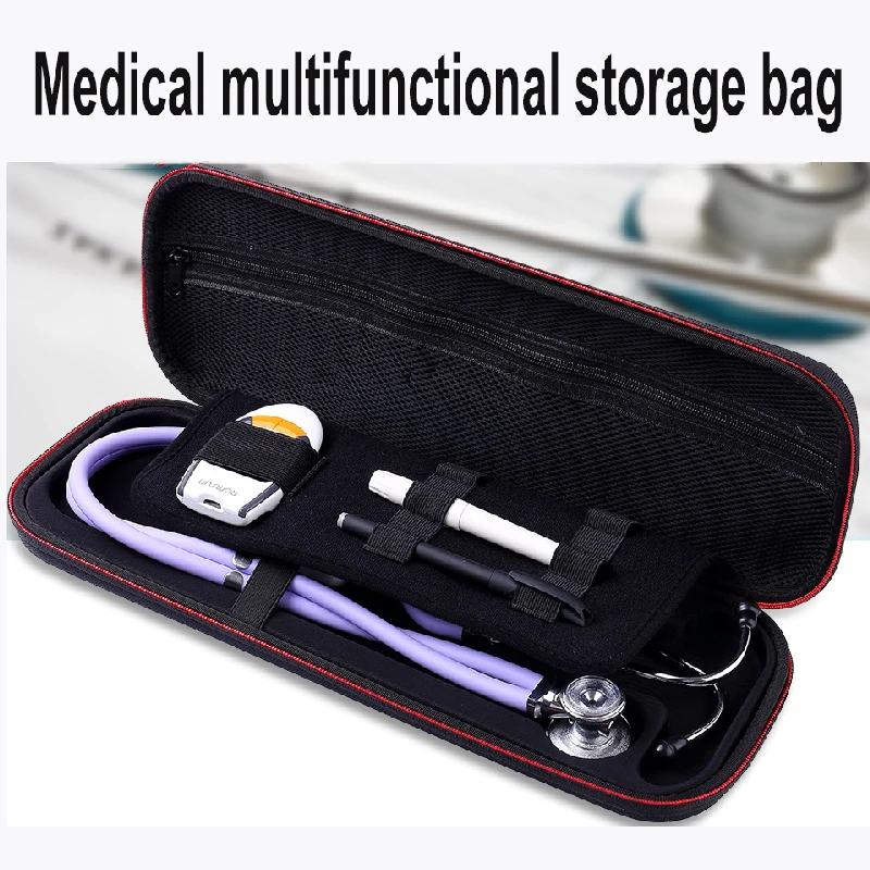 

New home pocket stethoscope parts storage bag upgrade version oximeter blood glucose meter set storage box EVA bag carrying case