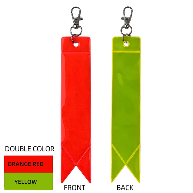 New MEILITE 500 candle lights Streamer Reflective Keychains Safety protection bag pendant  key ings For traffic safety use double color