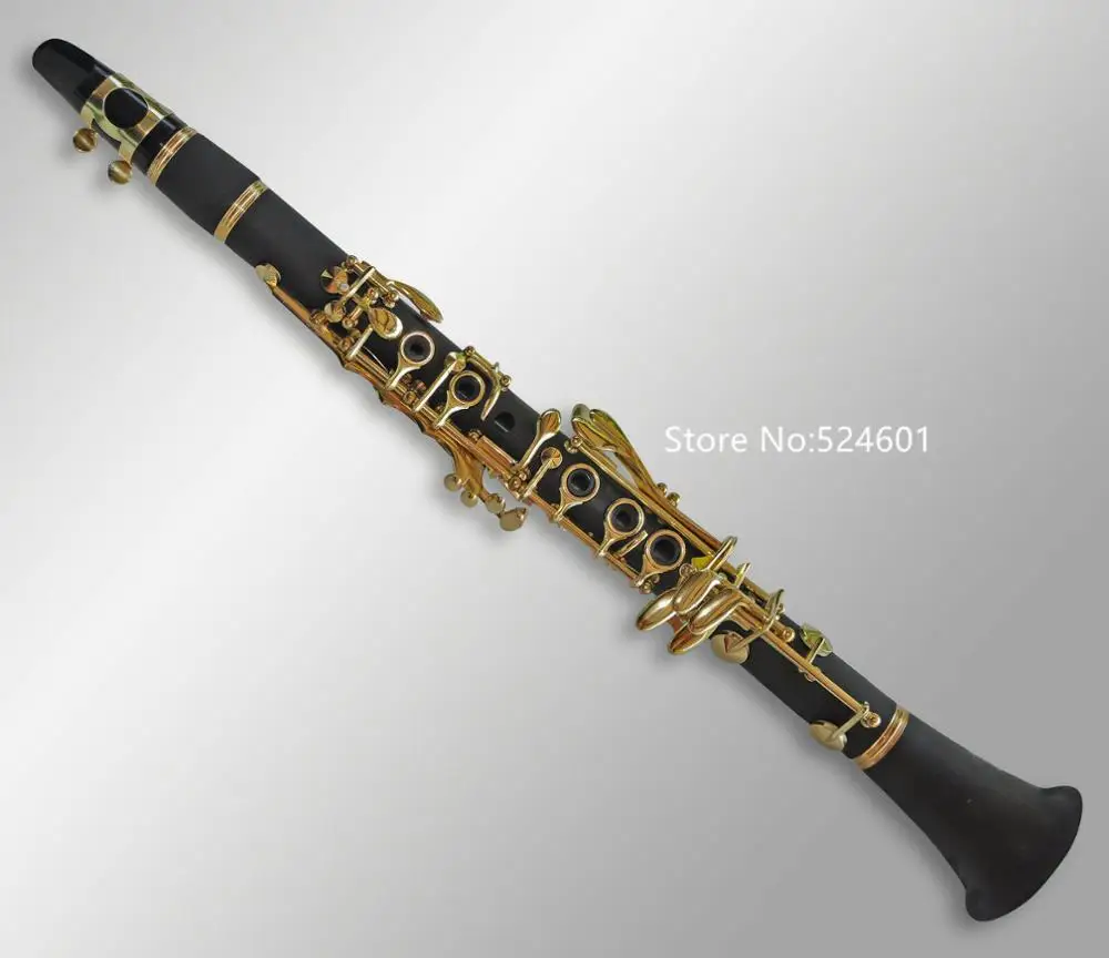 Clarinet Eb Tune 17 Keys Ebony Wood or Bakelite Black and Gold Nickel Plated Good Sounds With Case Accessories Hot Selling