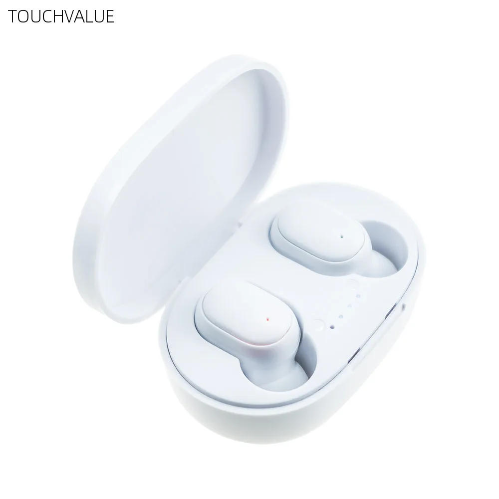 Мини-наушники TWS Беспроводные с микрофоном зарядный футляр черный белый розовый