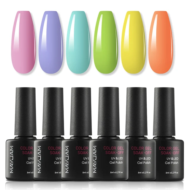 Gel Nail Polish Set All for Manicure Gel Kit Vernis Semi Permanent Varnish Hybrid 6pcs 8ml Natural Green Soak Off Gel Varnishes SY5681