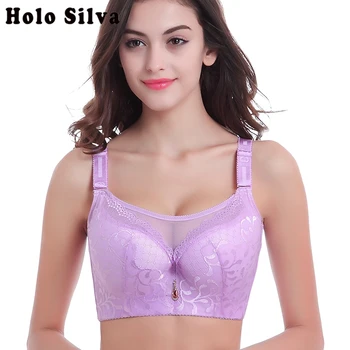 

Plus Size Bra Thin Cup Full Cup Bra Adjustable Push Up Underwear Sexy Lady Big Size Lace Bra 105D E cup bra for women Brassiere