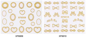 

DIY 3D golden Sticker Design Nail Art Decopration For Nails Sticker Decoration DIY Art Gold Stripes Flower Manicure