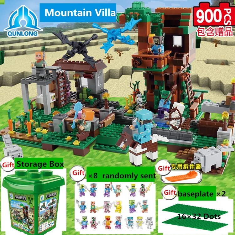 4in1 my world Village building block NinJjago Dragon Blocks Compatible L@egoed Figures City Bricks Educational toys for children