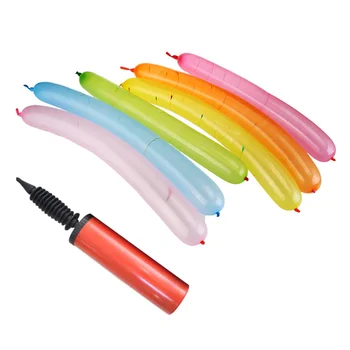 

100Pcs Rocket Balloons with Pump Latex Long Fantastic Reusable Balloons Toys Party Supplies Favor