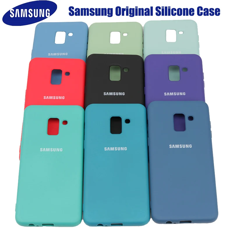 Жидкий силиконовый чехол для телефона Samsung A8 2018 J4 Plus шелковистый мягкий на ощупь