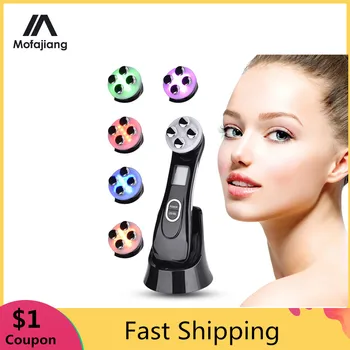 

Facial Skin Rejuvenating Face Lifting Skin Tightening Device RF EMS Mesotherapy LED Photon Blackhead Acne Remover Anti Wrinkle