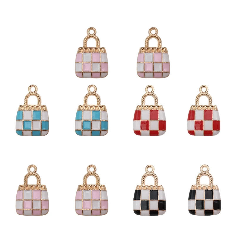 Peixin 10 stücke Charme Emaille Farbe Handtasche Zubehör Handgemachten Schmuck Erkenntnisse für DIY Ohrringe Armband Schmuck Machen Lieferungen – Detail 8