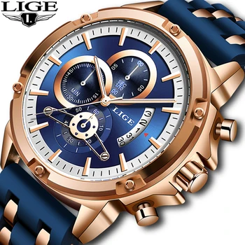 

LIGE New 2020 Mens Watches Top Brand Luxury Men Military Sport Wristwatch Leather Quartz Watch erkek saat Relogio Masculino+Gift