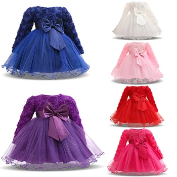 

Newborn Baby Girl Dress 2019 New Style Flower Lace Children Wear Dress For Wedding Party Clothing For 0-2 Years Infant Dresses
