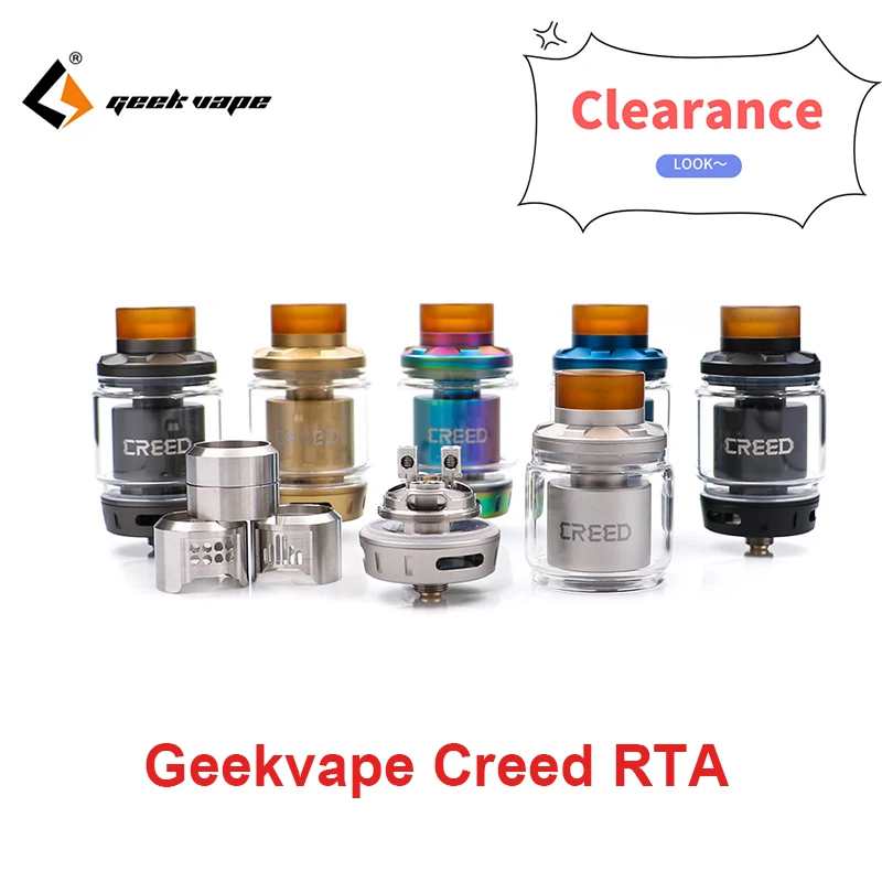 

Clrearance Original Geekvape Creed RTA with 3 interchangeable airflow Tank 6.5ml big Capacity Single Dual E-cig Vape Atomizer