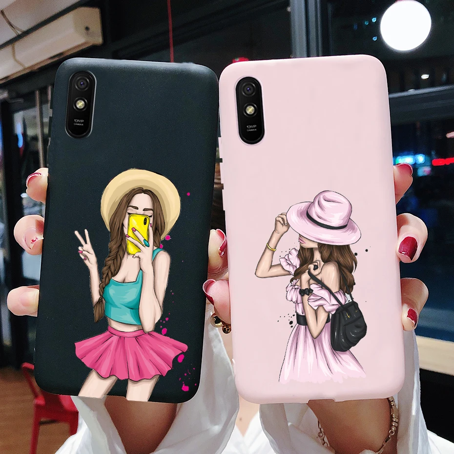 Funda de silicona para Xiaomi Redmi 9C Nfc 9A 9AT, Color caramelo, mate,  suave, funda trasera de Tpu - AliExpress