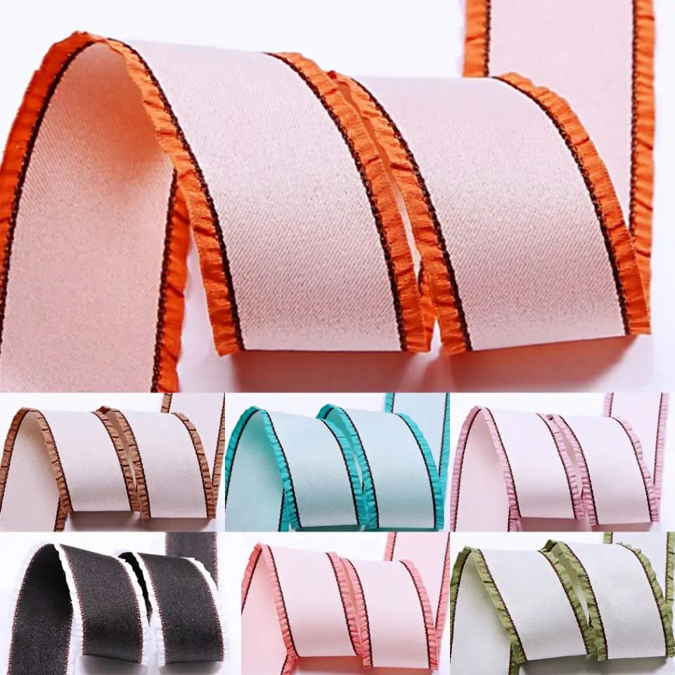10 Yards 38MM Dot Printing Webbing Ribbon For Hair Bows DIY Crafts