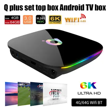 

HDMI 2.0 Q Plus Android 9.0 TV Box 4GB 64GB 32GB H6 Quad Core Wifi 2.4G Top Box 1080P H.265 6K Wifi Wireless Q+ Set Top Box
