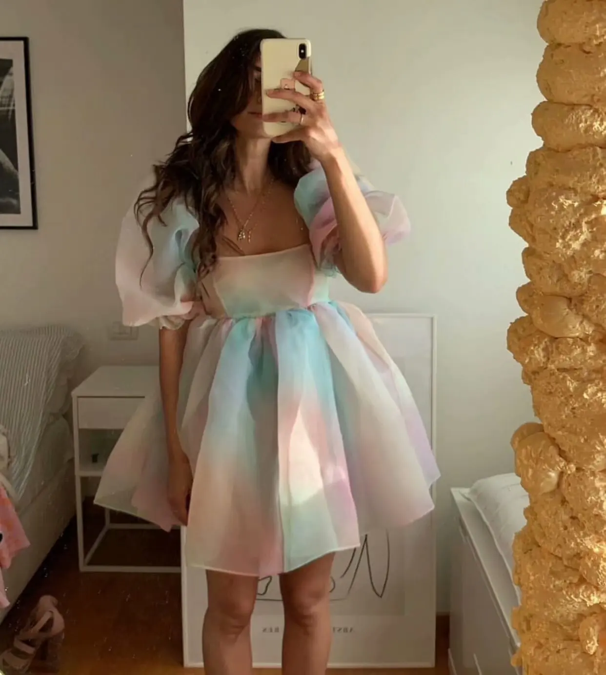2021 Summer Tie Dye Colored Organza 