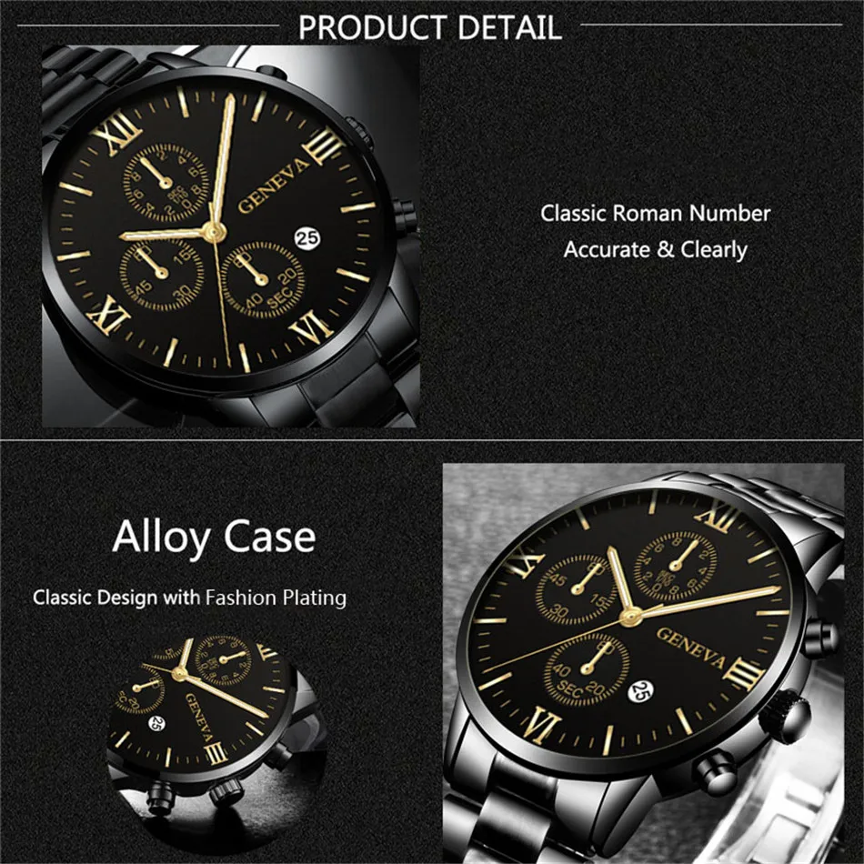 Watch Men Fashion Business Watches Luxury Calendar Clock Man Stainless Steel Quartz Wrist Watch reloj hombre