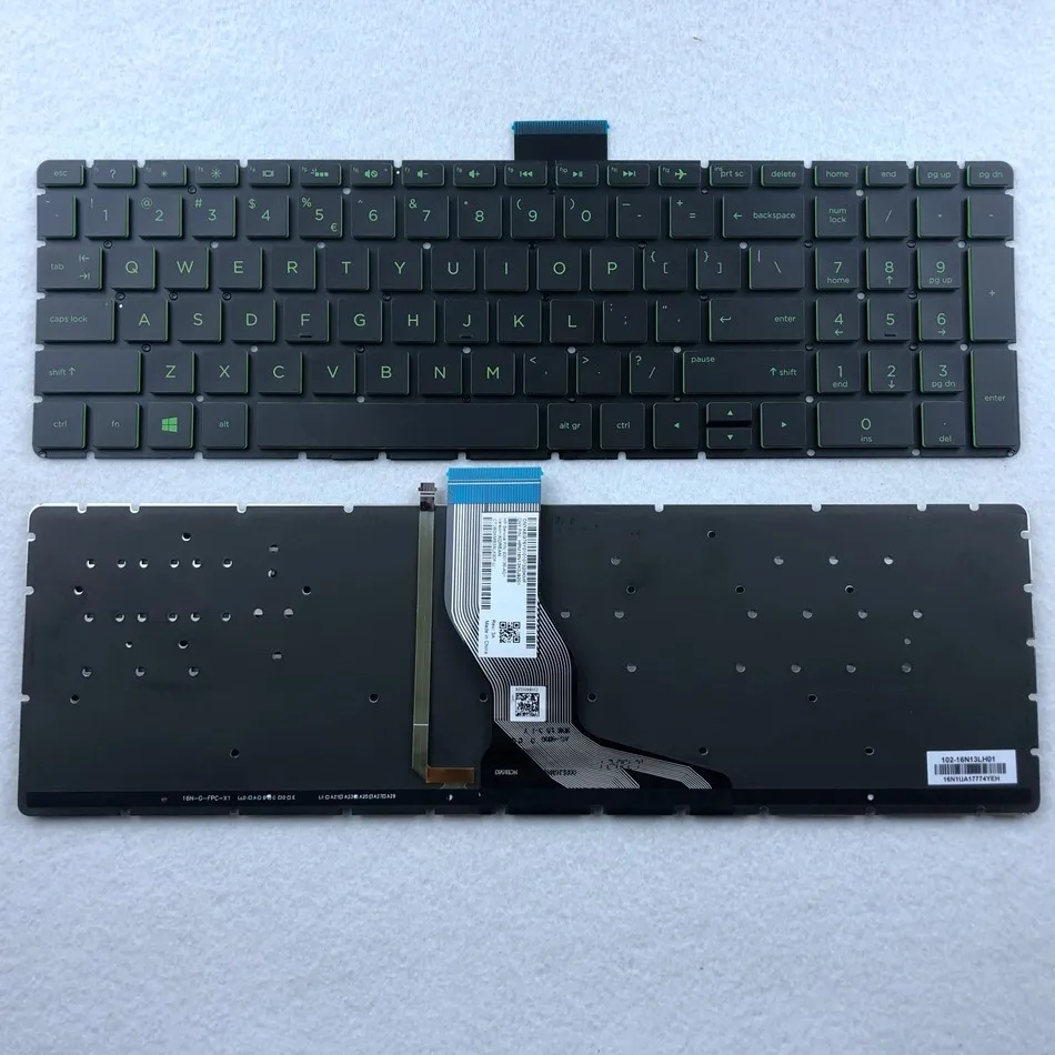 Клавиатура с зеленой подсветкой для HP 15-bs 15-bs000 15-BS100 15-BS500 15-BS600 15Q-BD 15-CC 17G-BR 15-BS004TX 15-BW