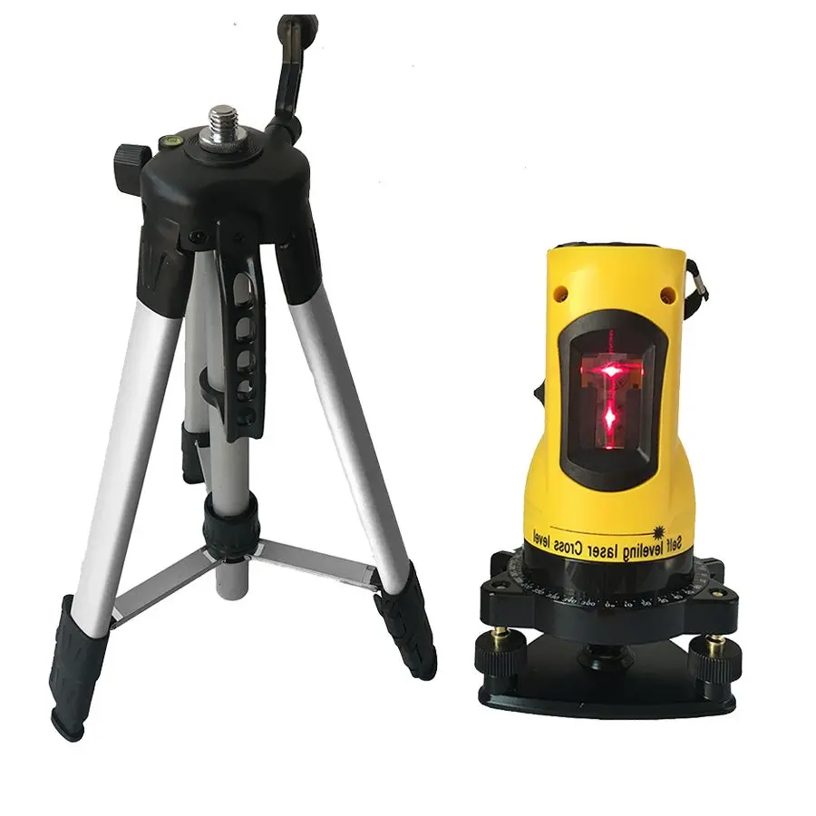 With tripod A Открытый режим штатив лазерный уровень метр 360 градусов самонивелирующийся 2 линии 1 точка Горизонтальный Вертикальный Slash функциональный самонивелирующийся - Цвет: With tripod A