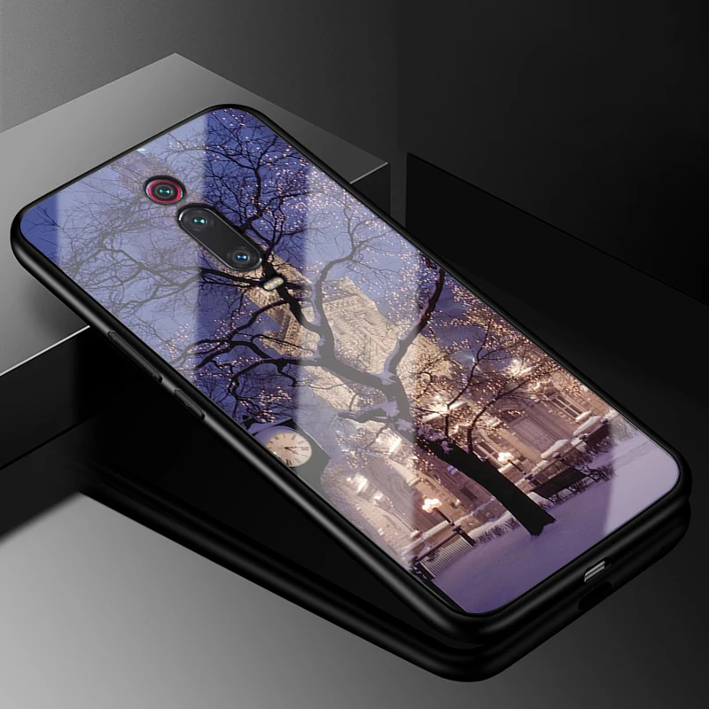 Для Xiaomi mi 9 T Pro Чехол mi 9 T SE PC Пластиковый стеклянный чехол для телефона черный ТПУ бампер чехол для Xiaomi mi 9 T Pro mi 9 T Pro 6,3" Чехол - Цвет: 45