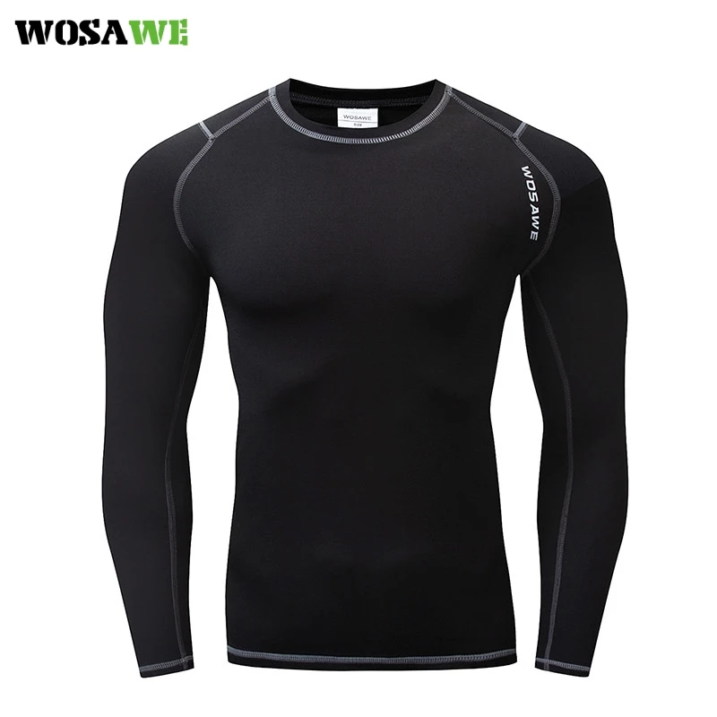 WOSAWE Мужская теплая флисовая велосипедная футболка зимняя нижняя рубашка базовый