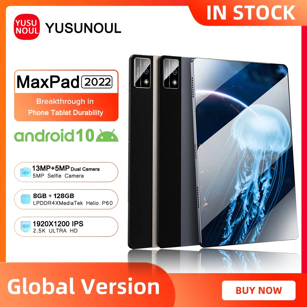 

YUSUNOUL P30 10 Inch 4G LTE Phone Call Android 10.0 8GB RAM 128GB ROM 5G WIFI 1920*1200 IPS tablet Google Play планшет Планшеты