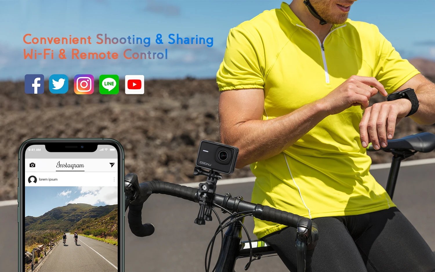 COOAU SPC02 Action Camera Ultra HD 4K / 60fps WiFi