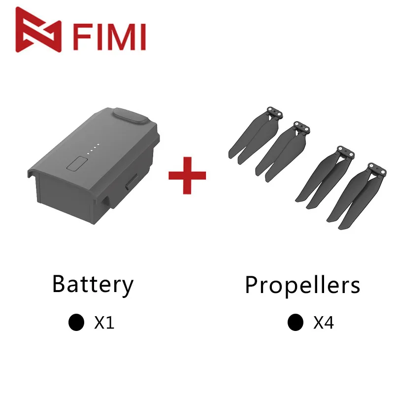 Аксессуары FIMI X8 SE, сменная батарея для дрона, интеллектуальный летный аккумулятор, 11,4 в, 4500 мА · ч, до 33 минут, летные винты - Цвет: Black Bundle1