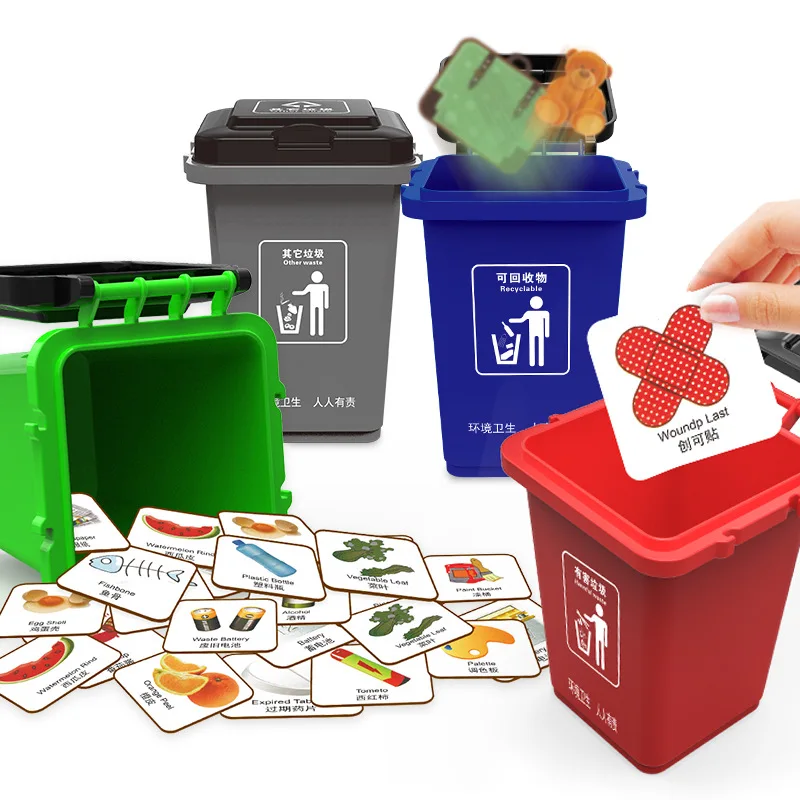 

Garbage Compartmental Game Props Douyin Celebrity Style Brain Force Combat Children Early Education Desktop Trash Bin Educationa