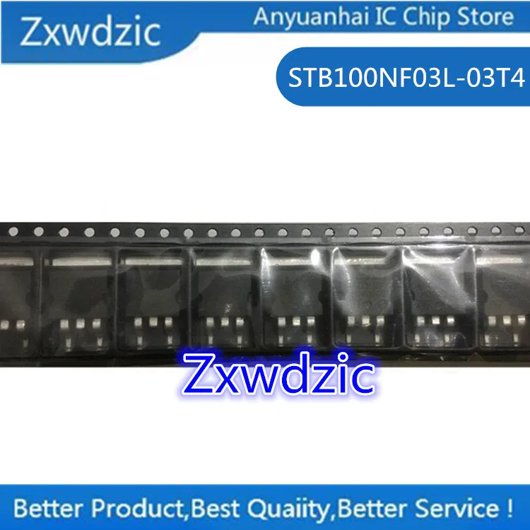 

10pcs 100% New Imported Original STB100NF03L-03T4 STB100NF03L B100NF03L-03 TO-263 MOS Field Effect Tube 30V 100A