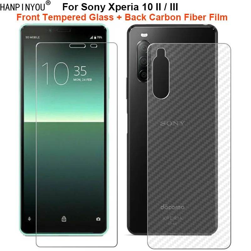 Для Sony Xperia 10 II III 1 комплект = мягкая задняя пленка из углеродного волокна +
