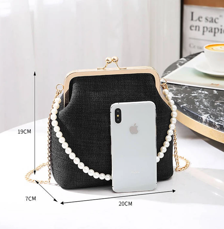 vintage bag bags women beads chain shoulder crossbody bag bags women's handbags (12)
