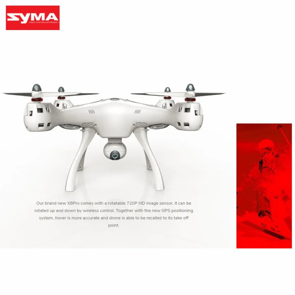 Syma X8PRO 2,4G gps позиционирование FPV RC Дрон Квадрокоптер с 720P HD Wifi регулируемая камера в режиме реального времени высота удержания Безголовый hi