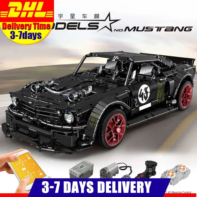 

IN Stock 13108 RC Technic Car Ford Mustang Hoonicorn With Motor 20102 MOC 22970 Building Block Bricks Educational Toys Gifts