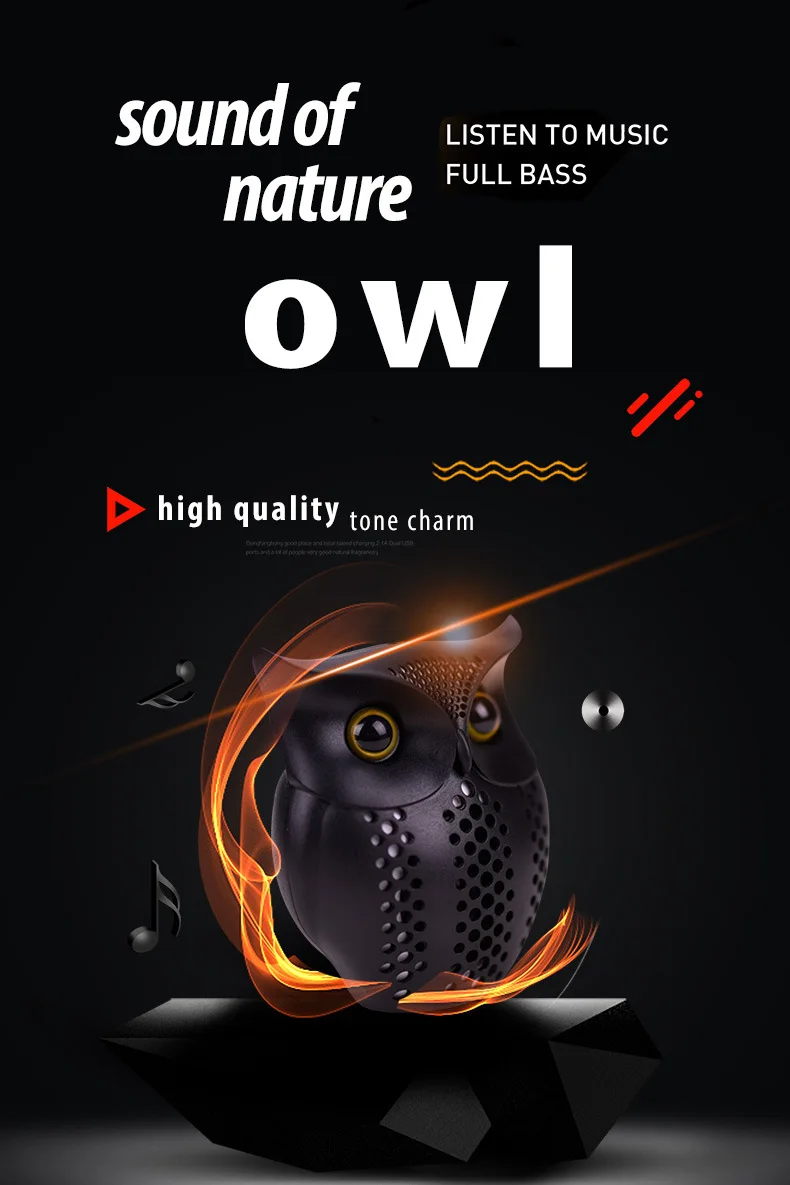 Portable Bluetooth Speaker HD HiFi Sound Wireless Play Music Subwoofer Deep Bass Owl Cartoon Speaker Portable Bluetooth Speaker HD HiFi Sound Wireless Play Music Subwoofer Deep Bass Owl Cartoon Speaker