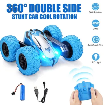 

kids toys RC Car 4WD 2.4GHz Stunt Car Double Sided 360° Flip Remote Control Toys for Kids игрушечный Accessories Wholesaler 2020