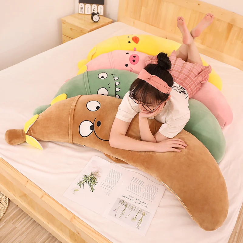 

Hot Lovely 1pcs 65cm/90cm Soft Banana Plush Pillow Stuffed Emoji Cushion Creative Girl Valentine's GiftPregnant Woman Sleep