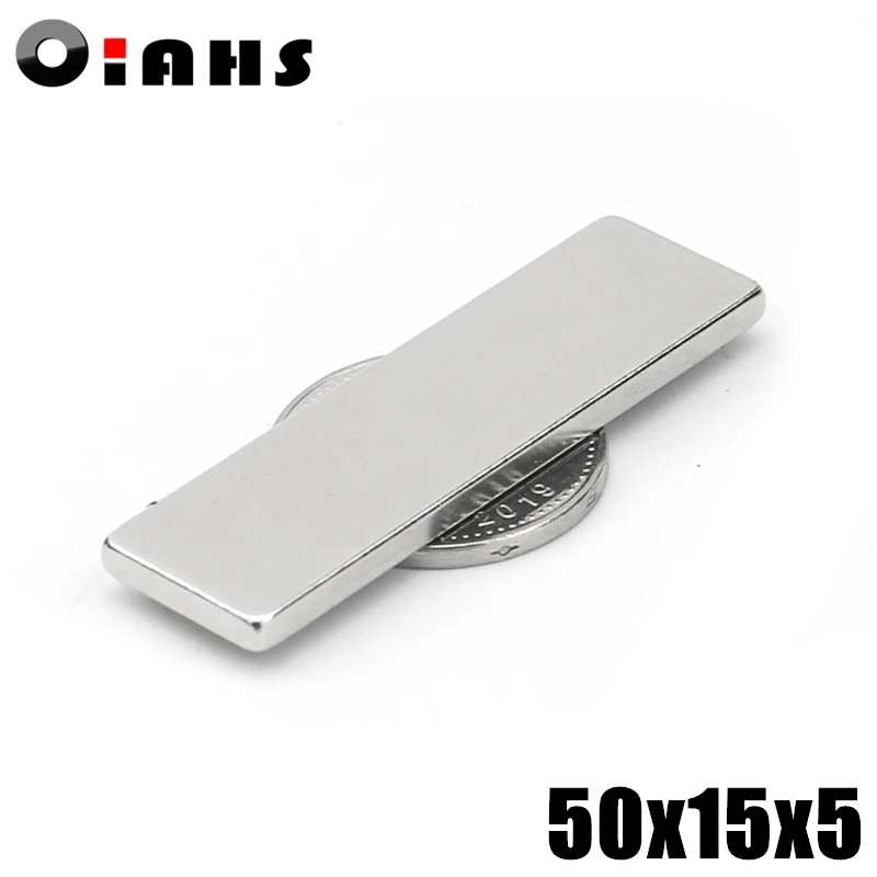 Супермощный редкоземельный блок неодимовый магнит NdFeB N35 F50 * 15*5 мм 50 шт. x 15x5 |
