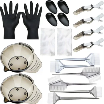 

1 Set/20pcs Hairdressing Supplies Easy Use Portable Tinting Tool Hair Dye Tool for Adults Men