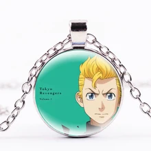  Anime Tokyo Revengers Art Patterns Necklace Sano Hanagaki Glass Cabochon Surface Metal Necklaces for Women Fans Jewelry Pendants 
