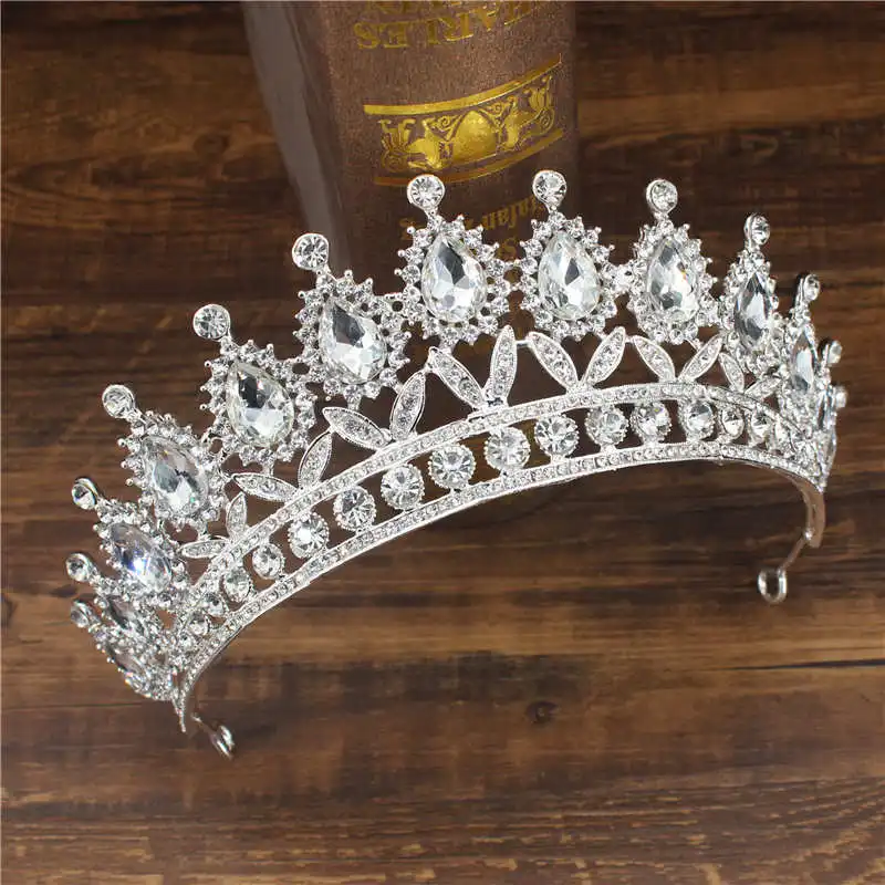 Crystal Queen King Tiaras and Crowns Bridal Diadem For Bride Women Headpiece Hair Ornaments Wedding Head Jewelry Accessories 