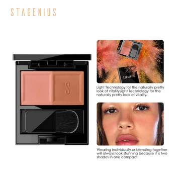 

Double Color Baked Check Blush Palette Long Lasting Face Blusher Waterproof Face Blush Charming And Generous Affordable Personal