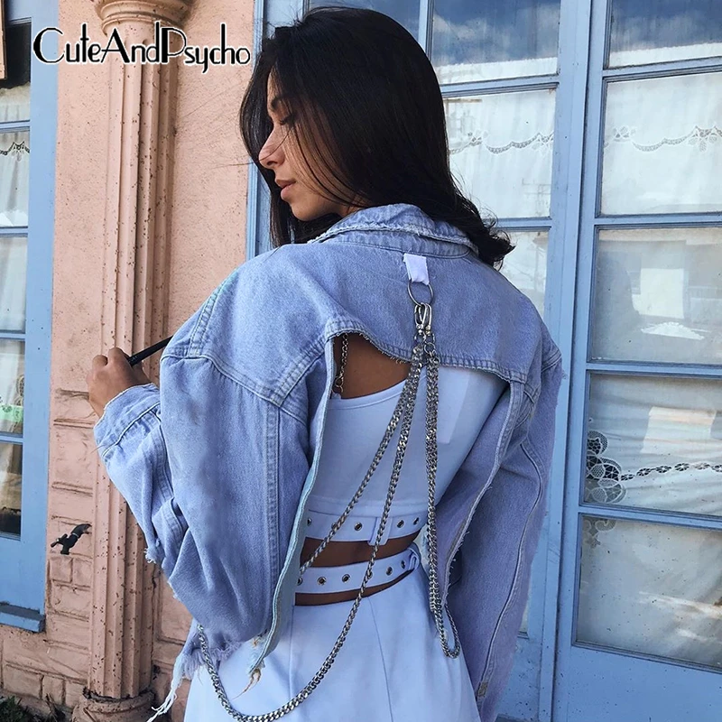 

2019 Women Metal Buttons Jackets Open Stitch Tops Long Sleeve Button Cuff Coat Long Sleeve Sexy Outwear Streetwear Cuteandpsycho