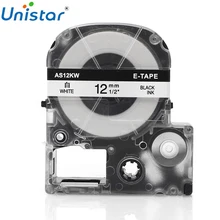 Unistar SS12KW совместимый с Epson/KingJim SS12KW LC-4WBN 12 мм черный на белом производитель этикеток для LW300 LW400 принтер этикеток