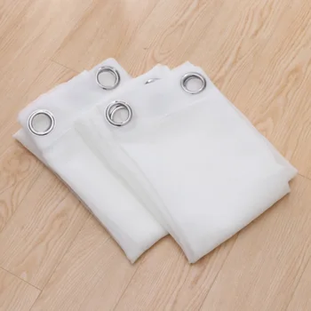 

2PCS Shading Insulation Curtain Solid Color Nursery Curtain Short Curtain Thermal Insulated Blackout Curtain Ring Top Curtain fo