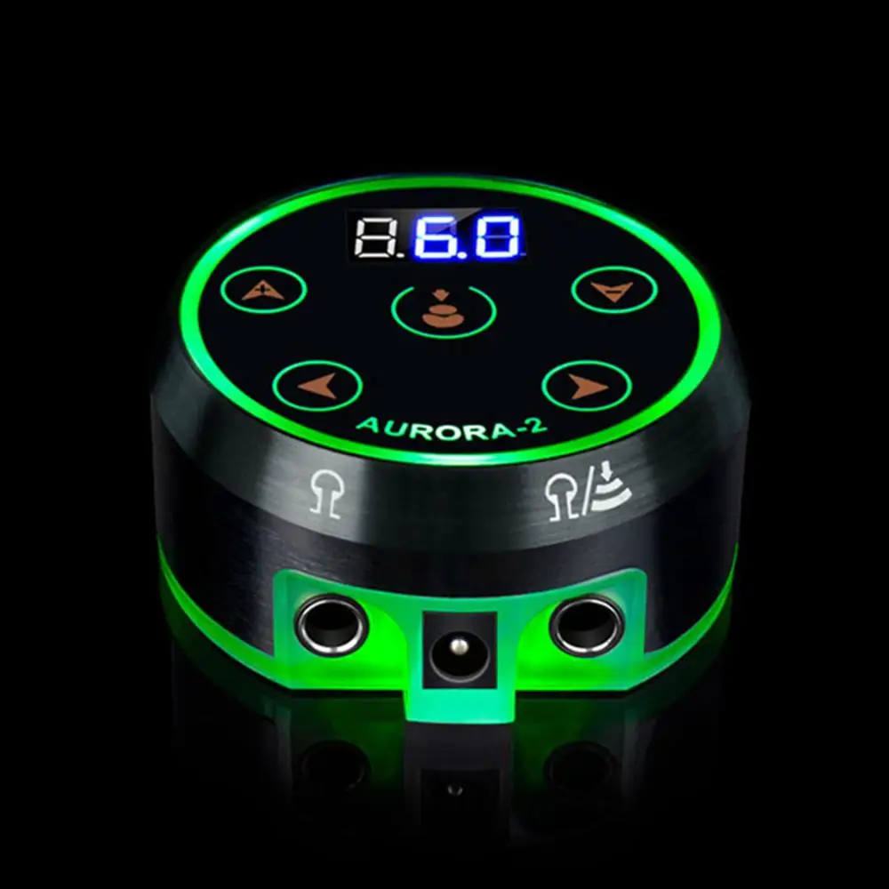 Mini LCD Tattoo Power Supply with Power Adaptor Used for Pedals 1/4 Monophonic Jack Input Mode of Rotary Tattoo Machines