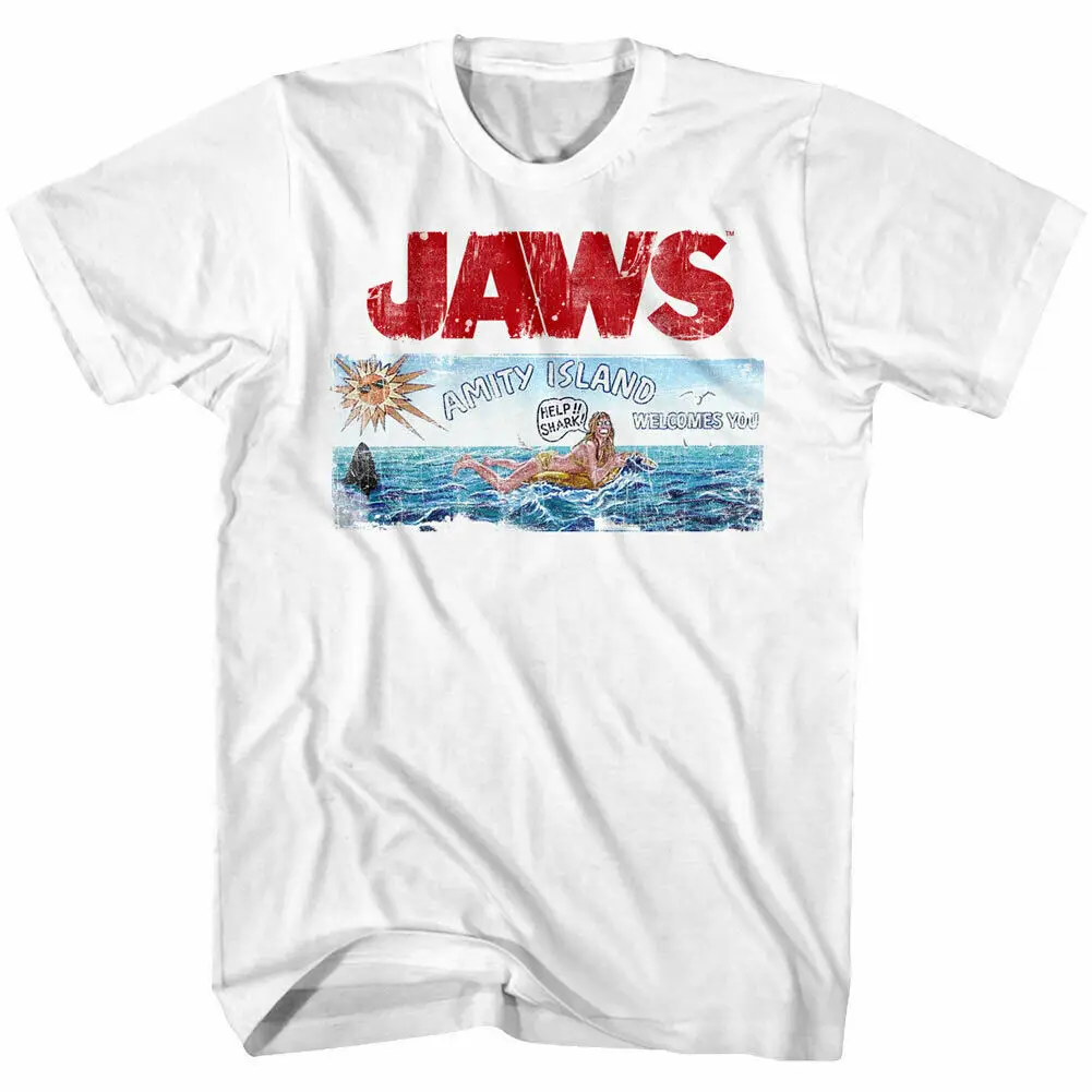 Jaws Amity Island Vintage Postcard Men 