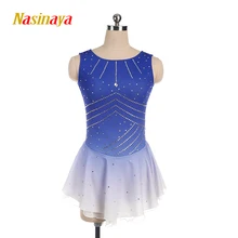 Nasinaya Figure Skating Dress Customized Competition Ice Skating Skirt for Girl Women Kids Performance Invisible Zipper