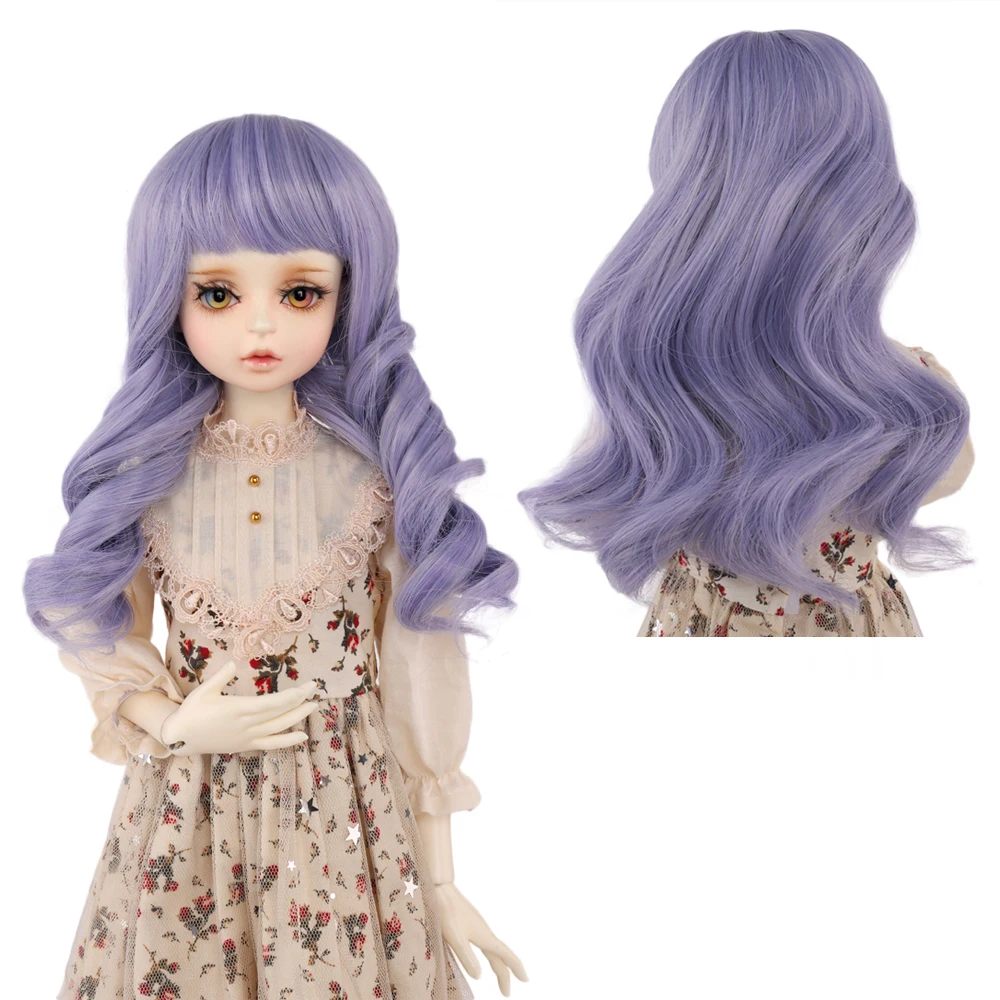 Aidolla Doll Hair Wig Doll Accessories Long Bangs Curly Hair Big Roll Natural Color Soft Fiber Wig For DIY BJD Doll Girl long water wave none lace ginger orange high temperature wigs for women afro cosplay party daily synthetic hair wigs with bangs