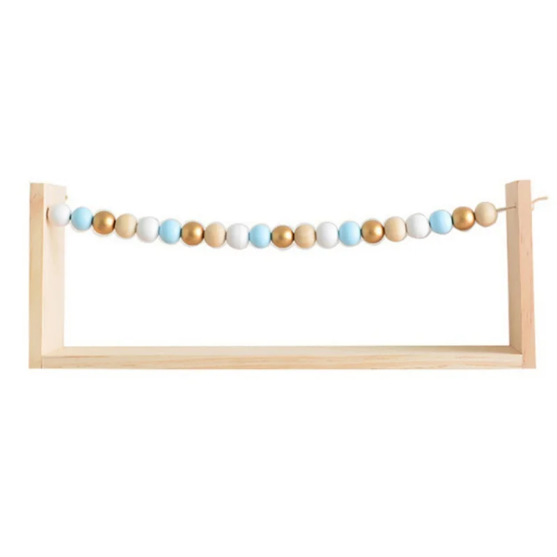 High Quality Novelty Free Punch Wall Storage Rack Colorful Beads Decor Wall Mounted Shelf Home Decoration