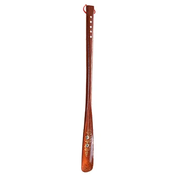 

Durable Flexible 55cm Stick Practical Portable Home Shoe Horn Lifter Hanging Loop Long Handle Wooden Red Useful
